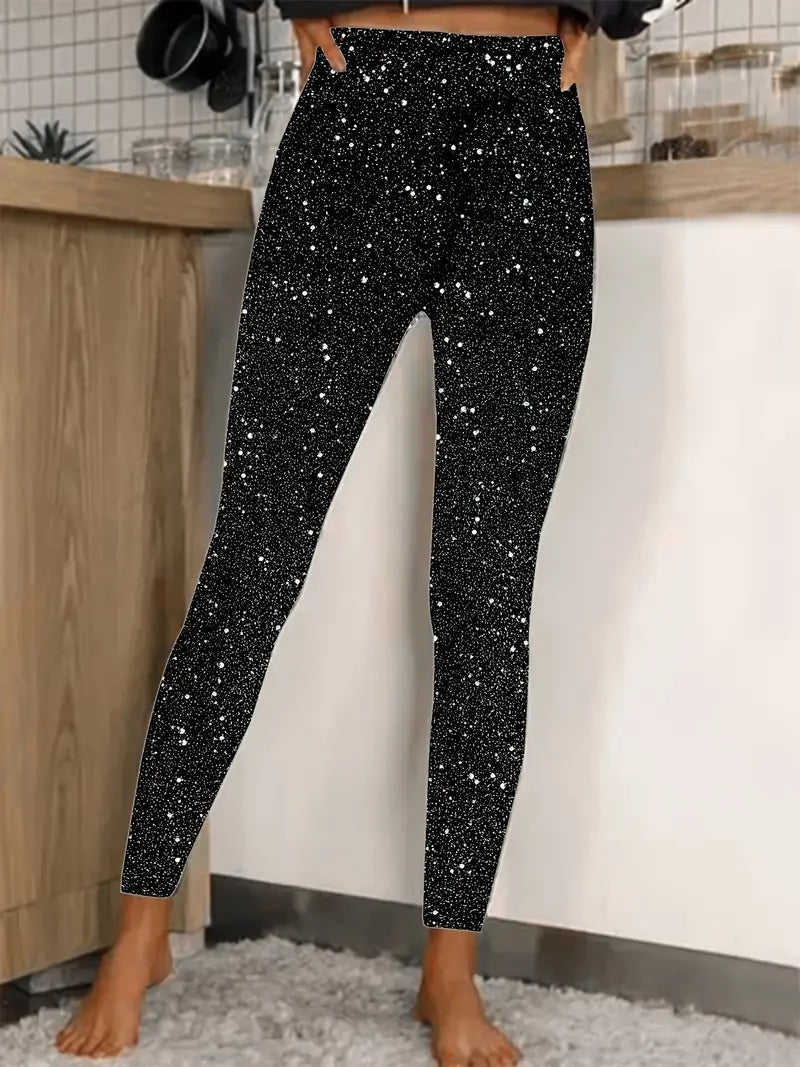 Damebukser med pailletter | Lang, slim fit | Nytår 1