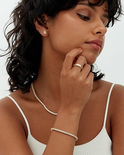 Dameguld Moissanit Tennisarmbånd - Elegant Smykke til Enhver Lejlighed, Justerbar Størrelse 2