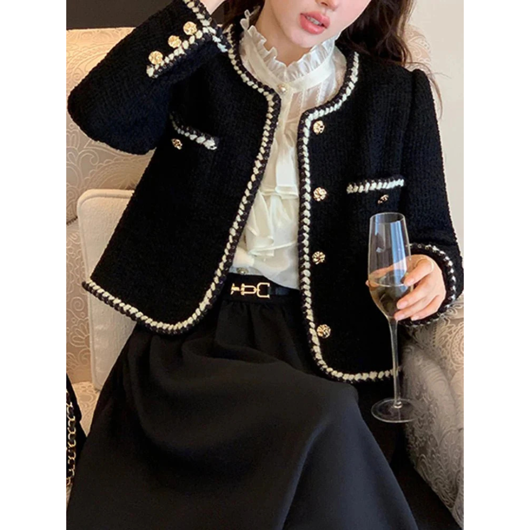 Damejakke med knapper i vintagestil 1