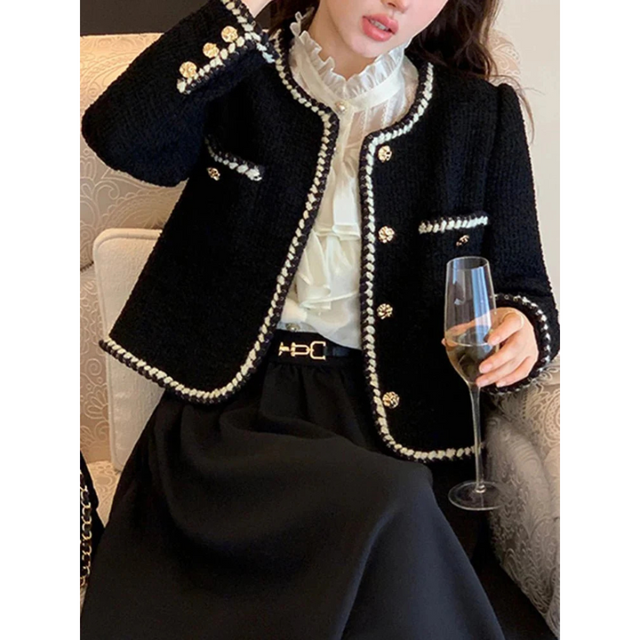 Damejakke med knapper i vintagestil 1