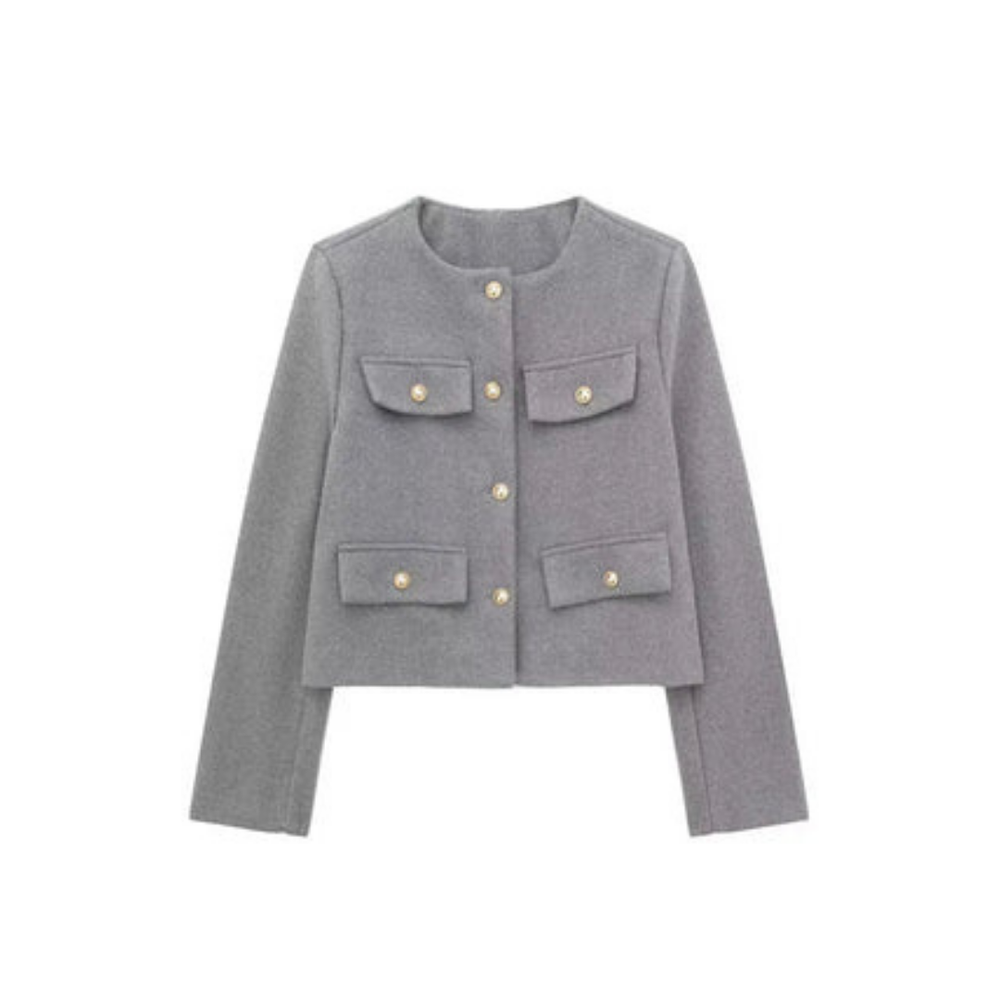 Damejakke med lange ærmer vintage | Button down 1