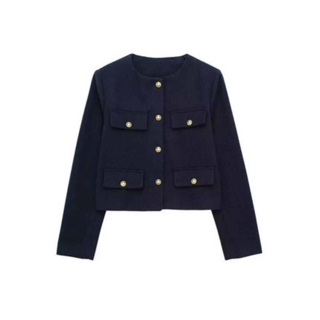 Damejakke med lange ærmer vintage | Button down 3