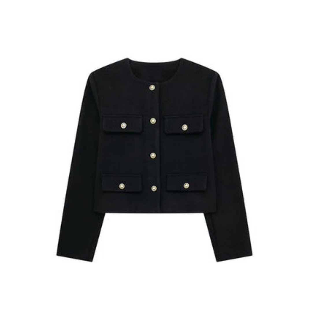 Damejakke med lange ærmer vintage | Button down 4
