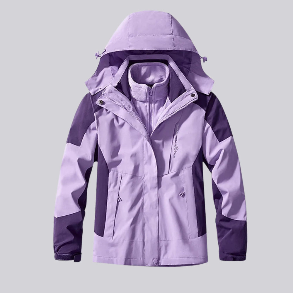 Damen 3 in 1 Jacke wasserdicht mit Kapuze 1