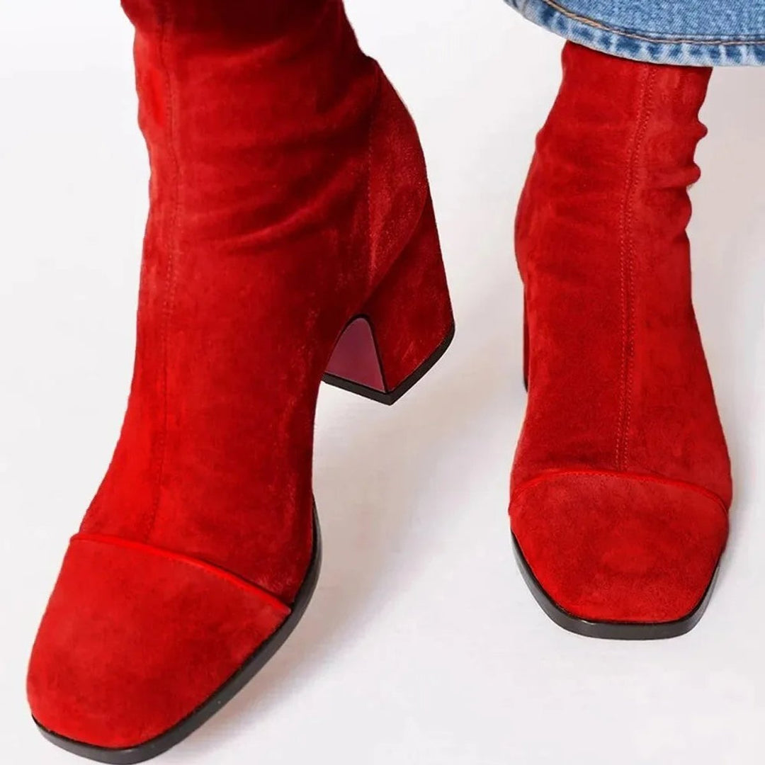 Damen Ankle Boots mit Orthopädischer Arch Support Veloursimitat Leopardenmuster Blockabsatz 0