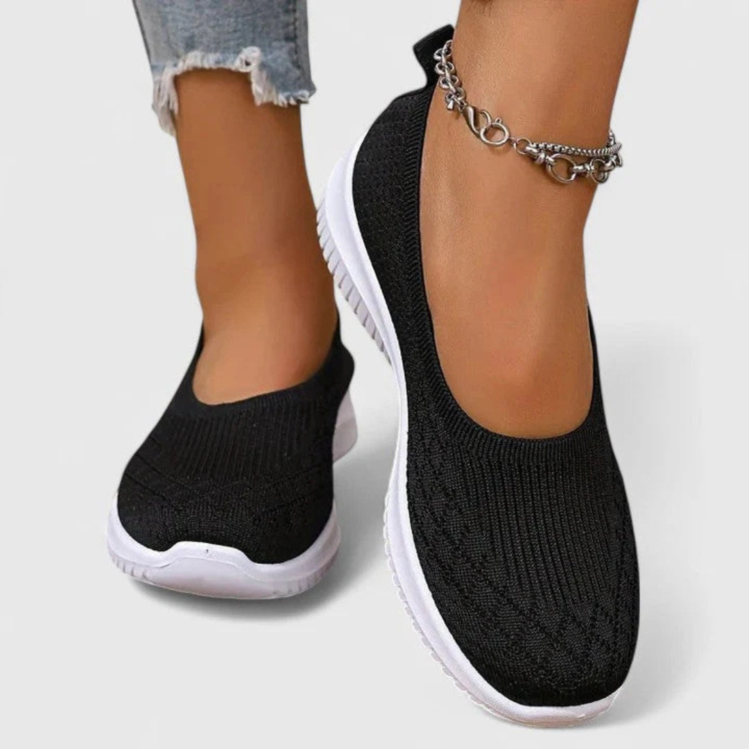 Damen Ballerinas Schwarz mit Orthopädischer Fußbettunterstützung – Bequeme Slip-On Ballerina Schuhe für Sommerkomfort 3