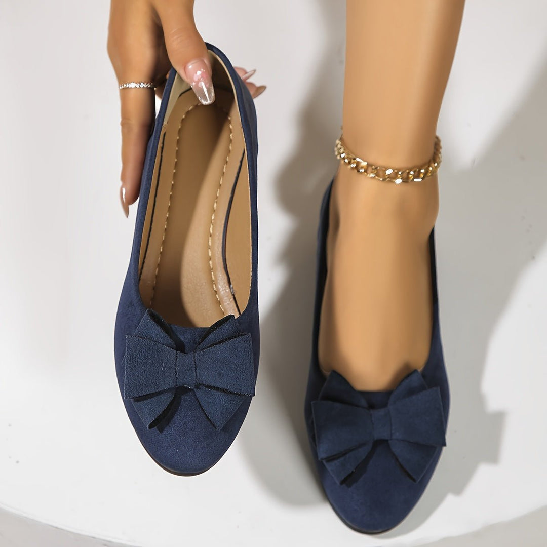 Damen Ballerinas mit Orthopädischer Keilsohle und Schleifendetail Slip-On Komfort 7