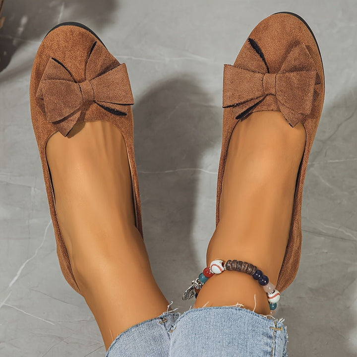 Damen Ballerinas mit Orthopädischer Keilsohle und Schleifendetail Slip-On Komfort 9