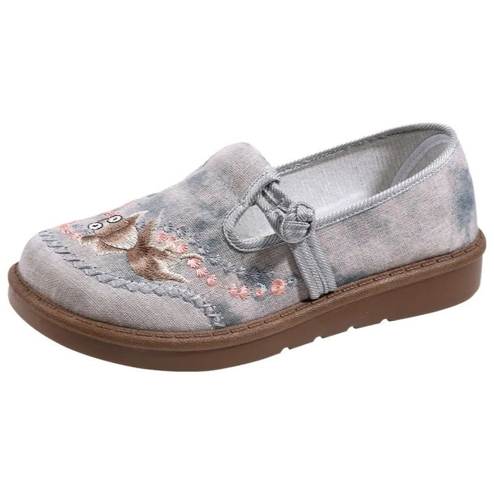 Damen Bestickte Slip-On Loafer mit Perlenverzierung Elegante Alltagsschuhe 2