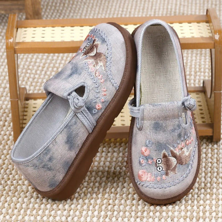 Damen Bestickte Slip-On Loafer mit Perlenverzierung Elegante Alltagsschuhe 8