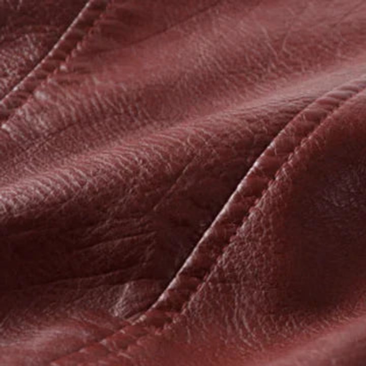 Damen Bikerjacke Kurzjacke Kunstleder Tailliert mit Reißverschluss und Gürtel 6