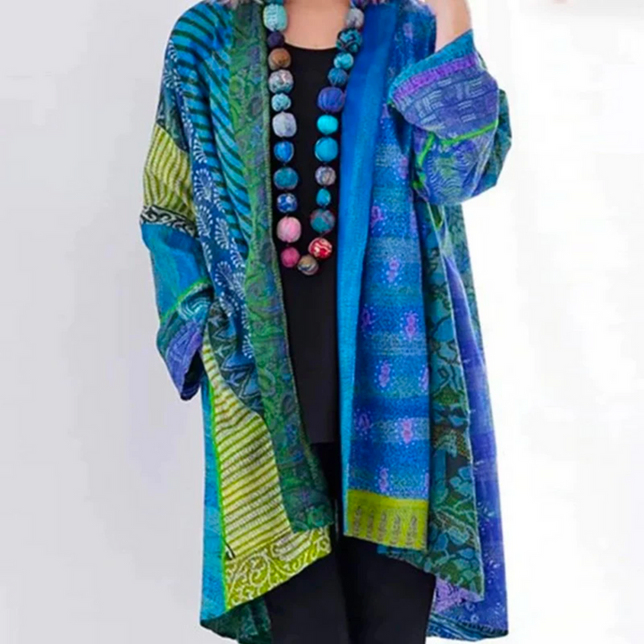 Damen Boho Strickjacke in Duster-Länge Locker Geschnitten Elegant und Vielseitig 0