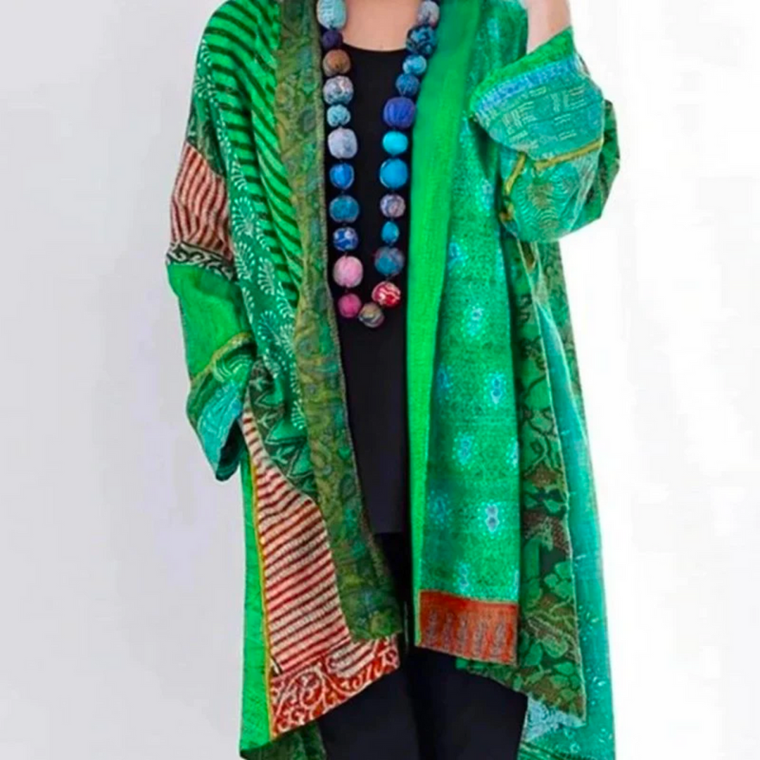 Damen Boho Strickjacke in Duster-Länge Locker Geschnitten Elegant und Vielseitig 3