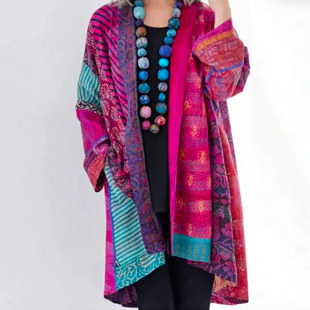 Damen Boho Strickjacke in Duster-Länge Locker Geschnitten Elegant und Vielseitig 4
