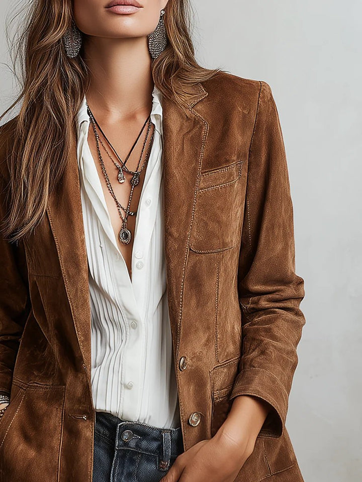 Damen Cardigan Blazer Tailliert mit Knopfleiste Eleganter Büroblazer 0