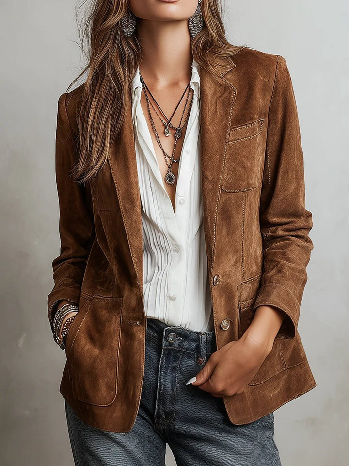 Damen Cardigan Blazer Tailliert mit Knopfleiste Eleganter Büroblazer 1