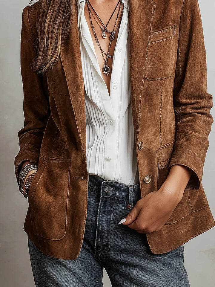 Damen Cardigan Blazer Tailliert mit Knopfleiste Eleganter Büroblazer 4