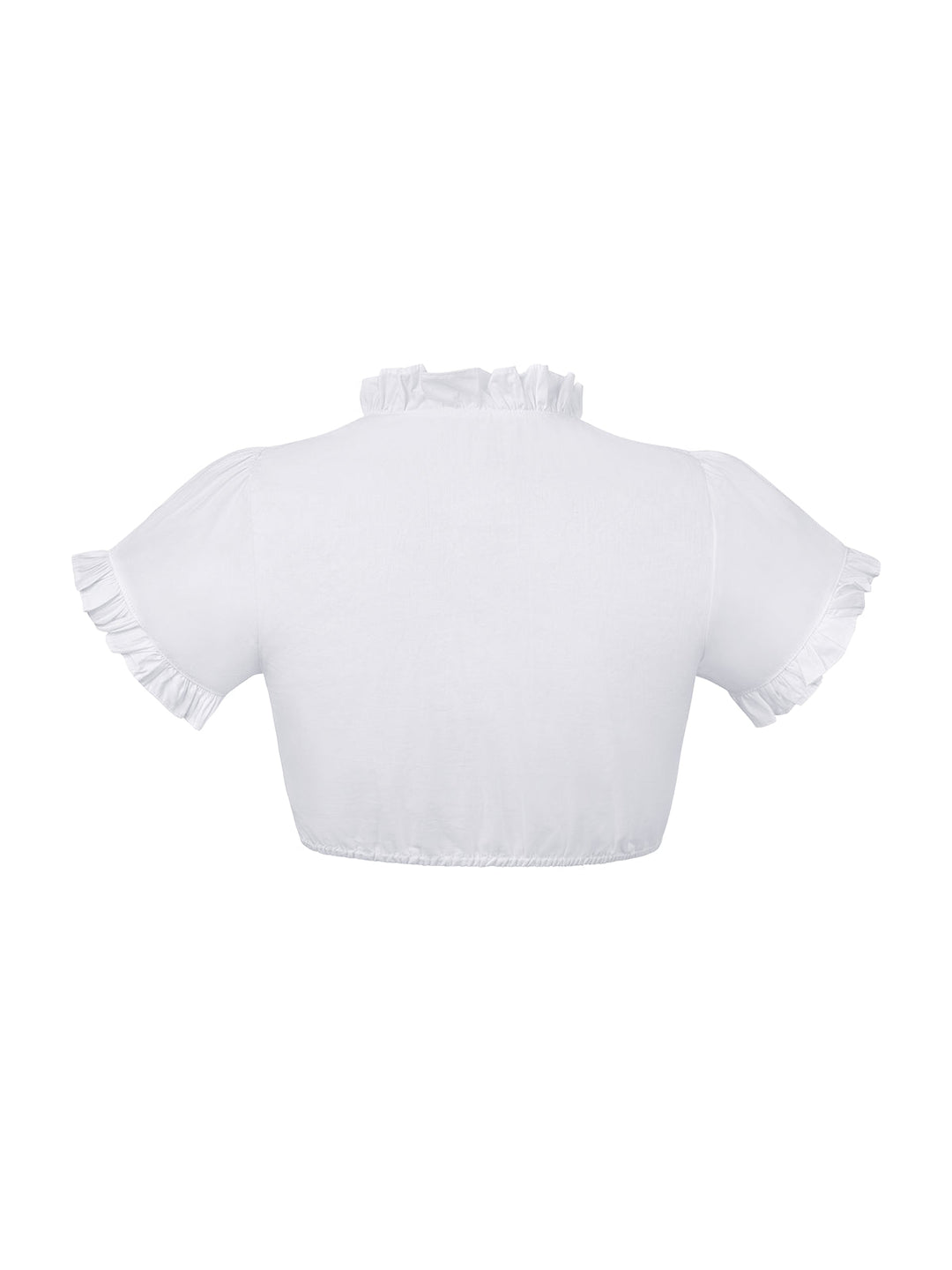 Damen Dirndlbluse Weiß Kurzarm Herz Ausschnitt Elegant Komfortabel 1