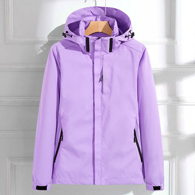 Damen Funktionsjacke mit Kapuze und Reißverschluss für Alltag und Outdoor 2