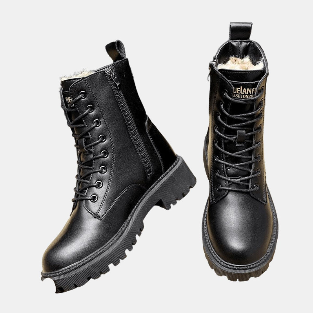 Damen Gefütterte Schnürstiefeletten mit Reißverschluss und warmem Innenfutter 2