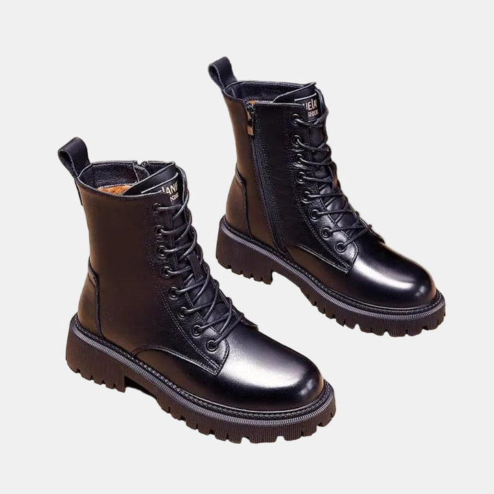 Damen Gefütterte Schnürstiefeletten mit Reißverschluss und warmem Innenfutter 3