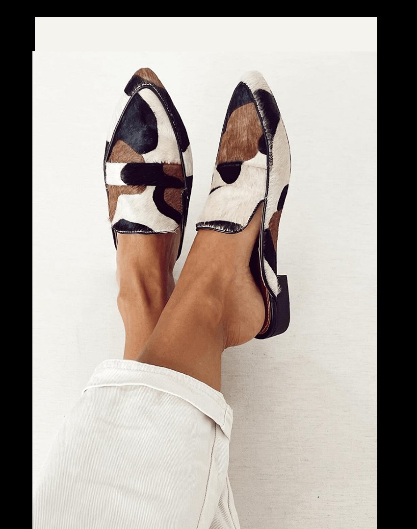 Damen Gemusterte Loafers mit Tiermuster Slip-On Komfort 0