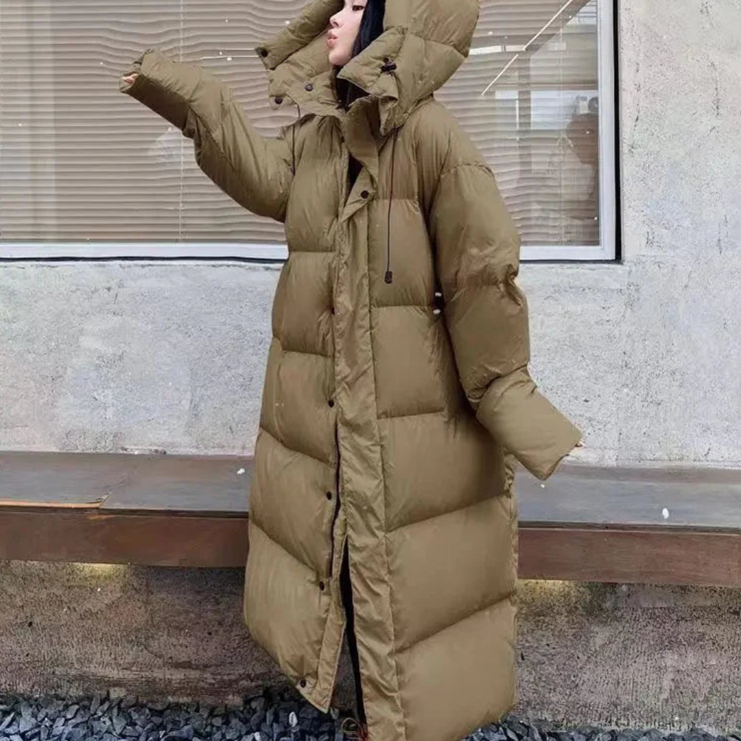 Damen Gemütlicher Winter Longer Puffer hættejakker | Varmt 0