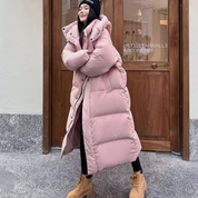 Damen Gemütlicher Winter Longer Puffer hættejakker | Varmt 4
