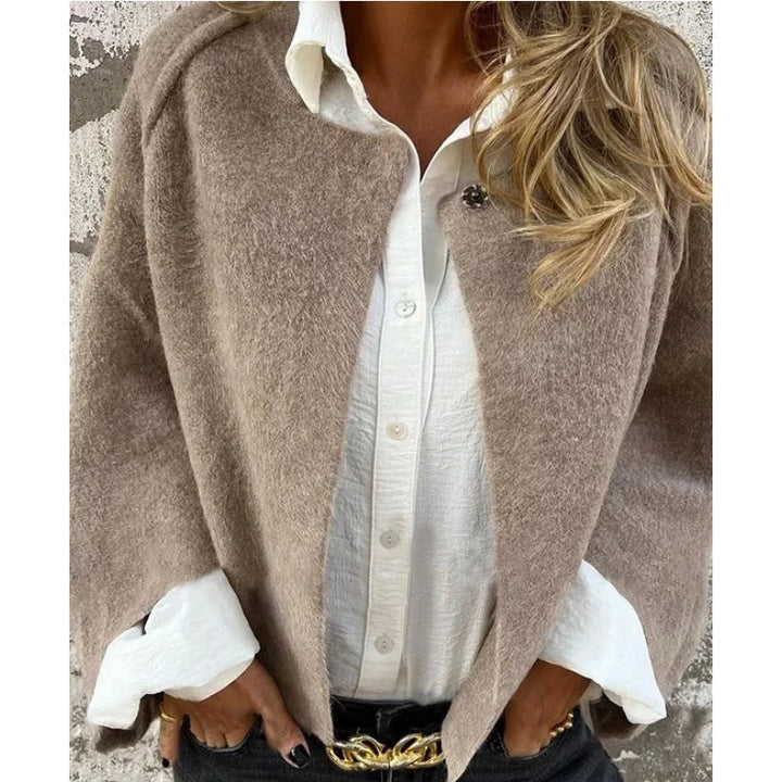 Damen Jacke mit Knopfleiste und weiten Ärmeln 1