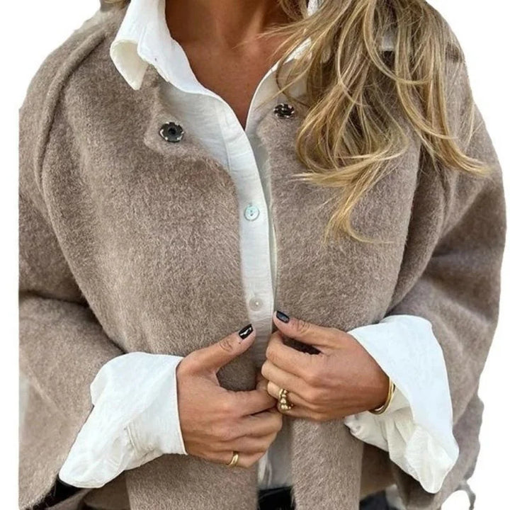 Damen Jacke mit Knopfleiste und weiten Ärmeln 2