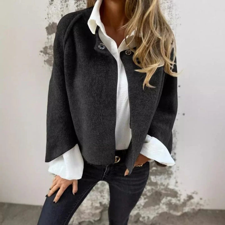 Damen Jacke mit Knopfleiste und weiten Ärmeln 4