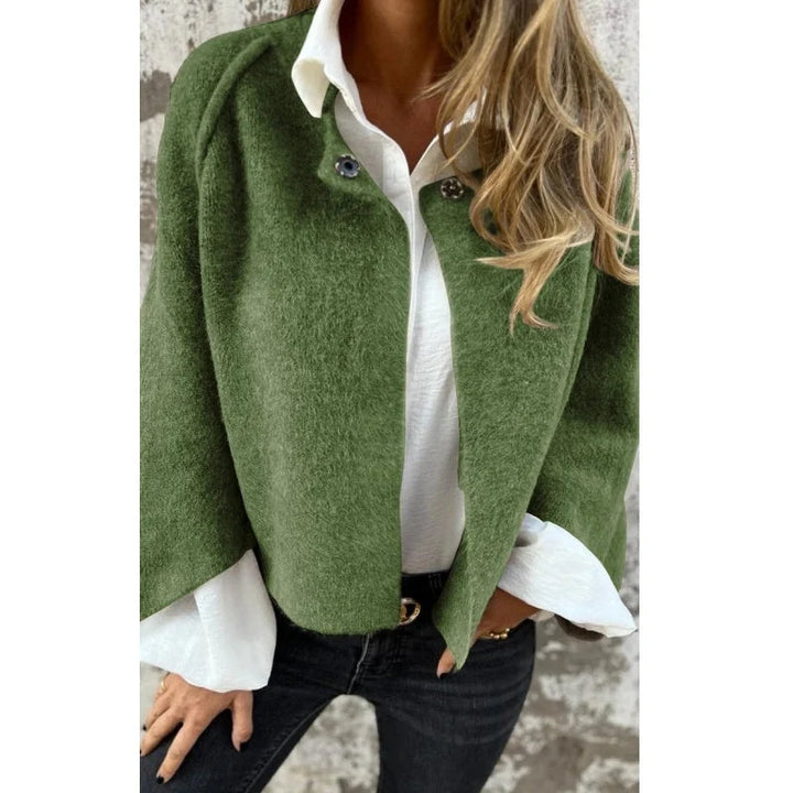 Damen Jacke mit Knopfleiste und weiten Ärmeln 6