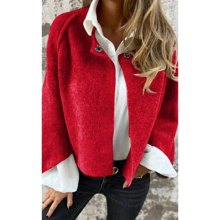 Damen Jacke mit Knopfleiste und weiten Ärmeln 7