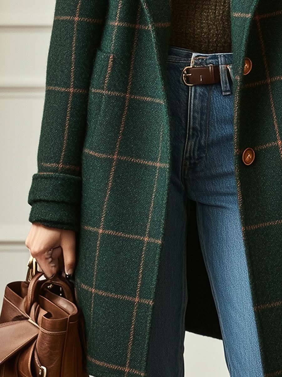 Damen Karo Mantel 4