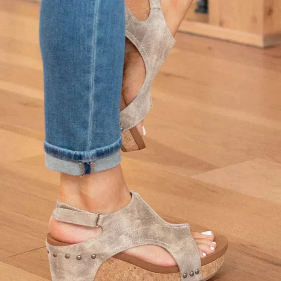 Damen Keilsandalen mit Orthopädischer Fußbett und Offenem Zehenbereich für Sommerkomfort 3