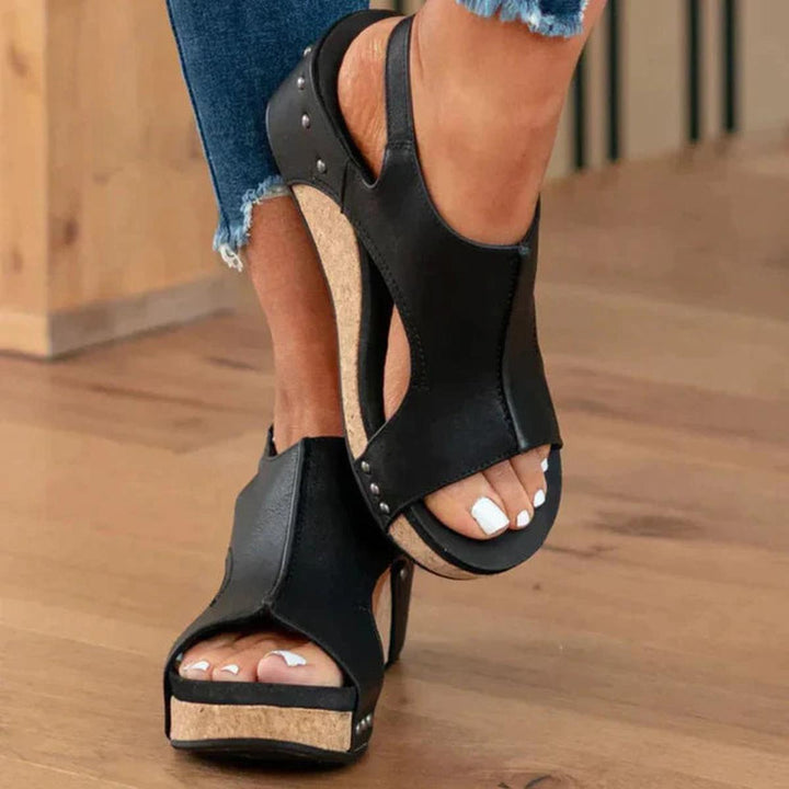 Damen Keilsandalen mit Orthopädischer Fußbett und Offenem Zehenbereich für Sommerkomfort 6