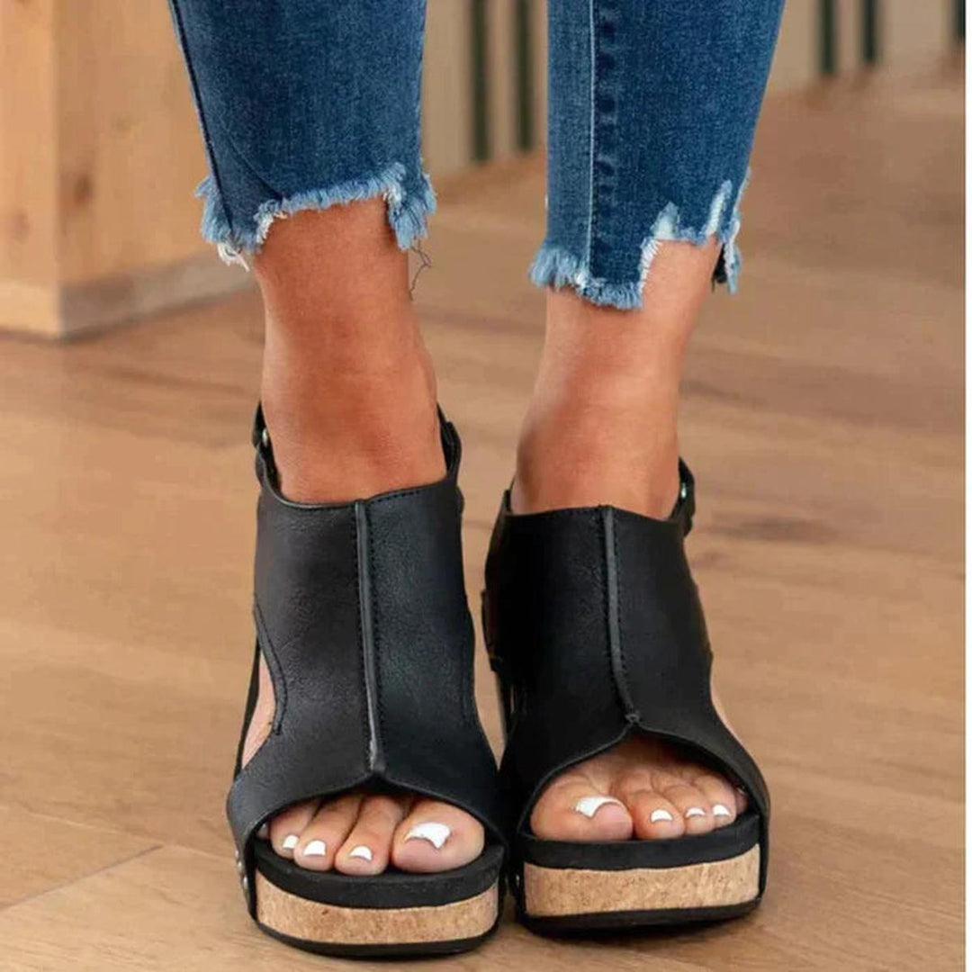 Damen Keilsandalen mit Orthopädischer Fußbett und Offenem Zehenbereich für Sommerkomfort 7
