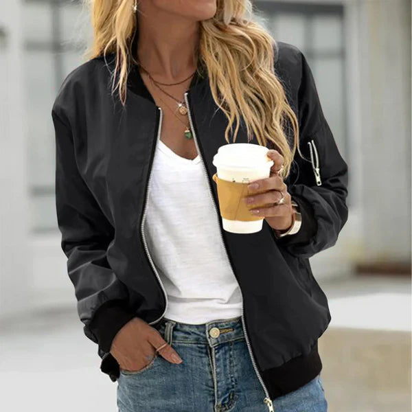 Damen Klassische Bomberjacke mit Reißverschluss – Zeitloser Street-Style und Vielseitigkeit 0