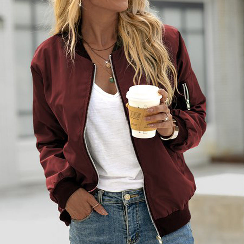 Damen Klassische Bomberjacke mit Reißverschluss – Zeitloser Street-Style und Vielseitigkeit 1