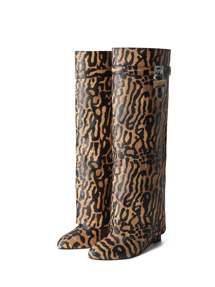 Damen Kniehohe Stiefel mit Orthopädischer Arch Support und Dicken Sohlen High Heels Komfort 1