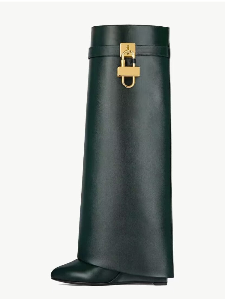 Damen Kniehohe Stiefel mit Orthopädischer Arch Support und Dicken Sohlen High Heels Komfort 13