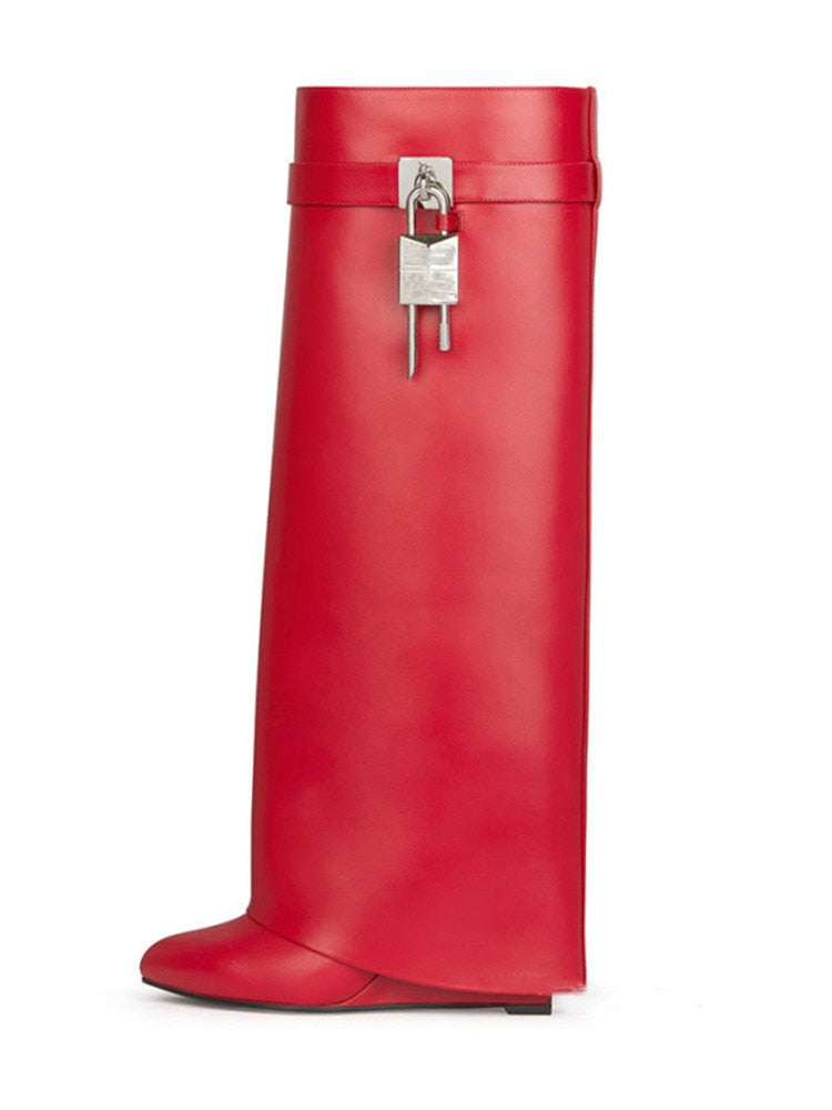 Damen Kniehohe Stiefel mit Orthopädischer Arch Support und Dicken Sohlen High Heels Komfort 17