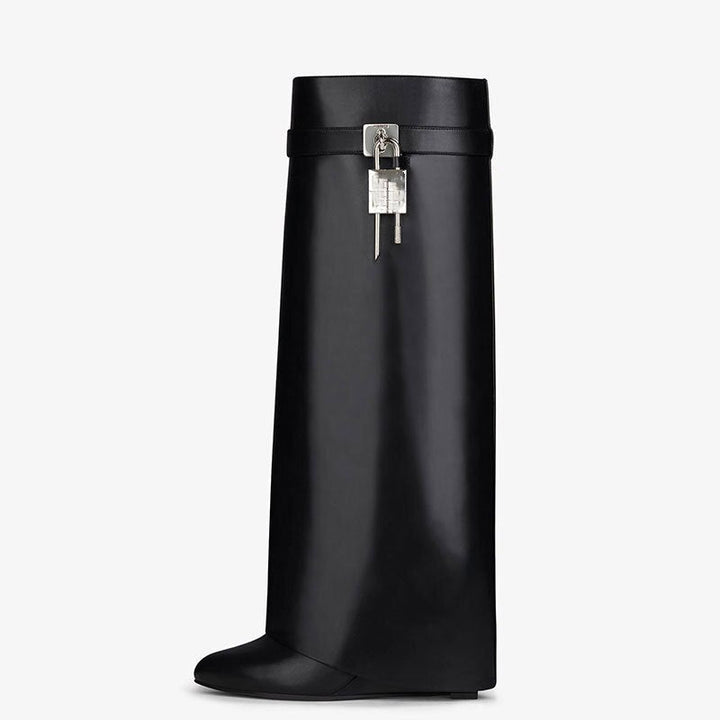 Damen Kniehohe Stiefel mit Orthopädischer Arch Support und Dicken Sohlen High Heels Komfort 3