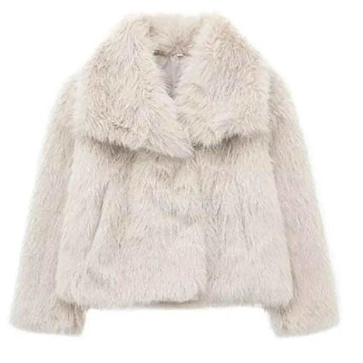 Damen Kurze Winterjacke Gemütlich Warm Kunstfelljacke Elegant 6