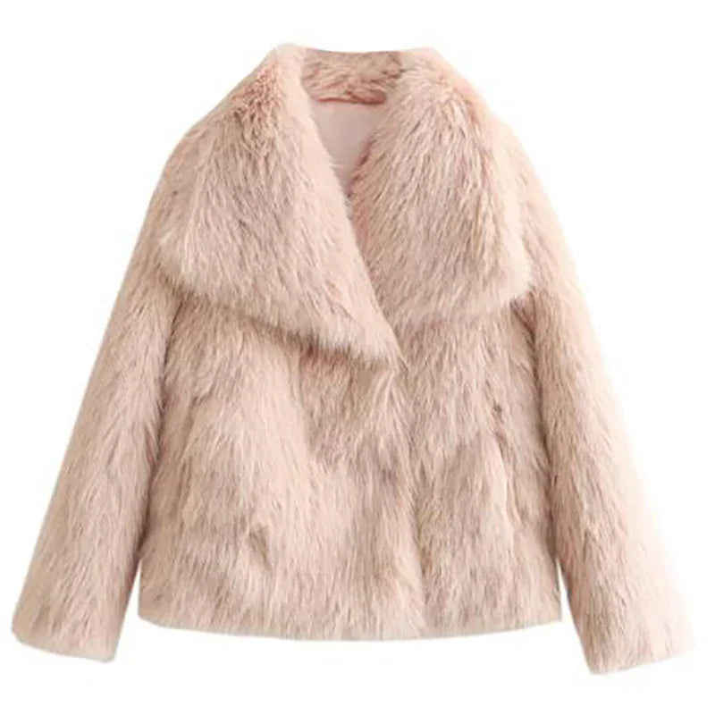 Damen Kurze Winterjacke Gemütlich Warm Kunstfelljacke Elegant 7