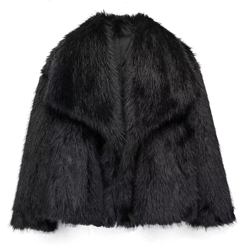 Damen Kurze Winterjacke Gemütlich Warm Kunstfelljacke Elegant 9