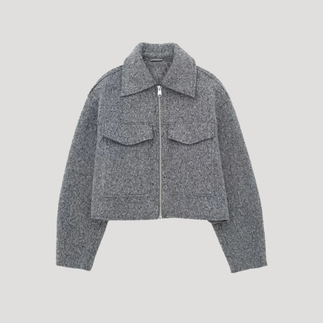 Damen Kurze Winterjacke mit Reißverschluss Modernes Design für kalte Tage 0