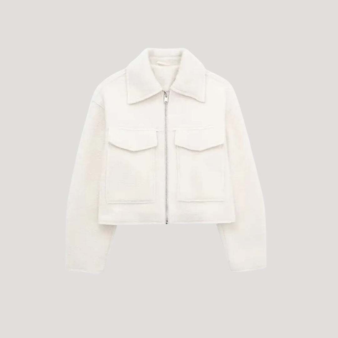 Damen Kurze Winterjacke mit Reißverschluss Modernes Design für kalte Tage 2