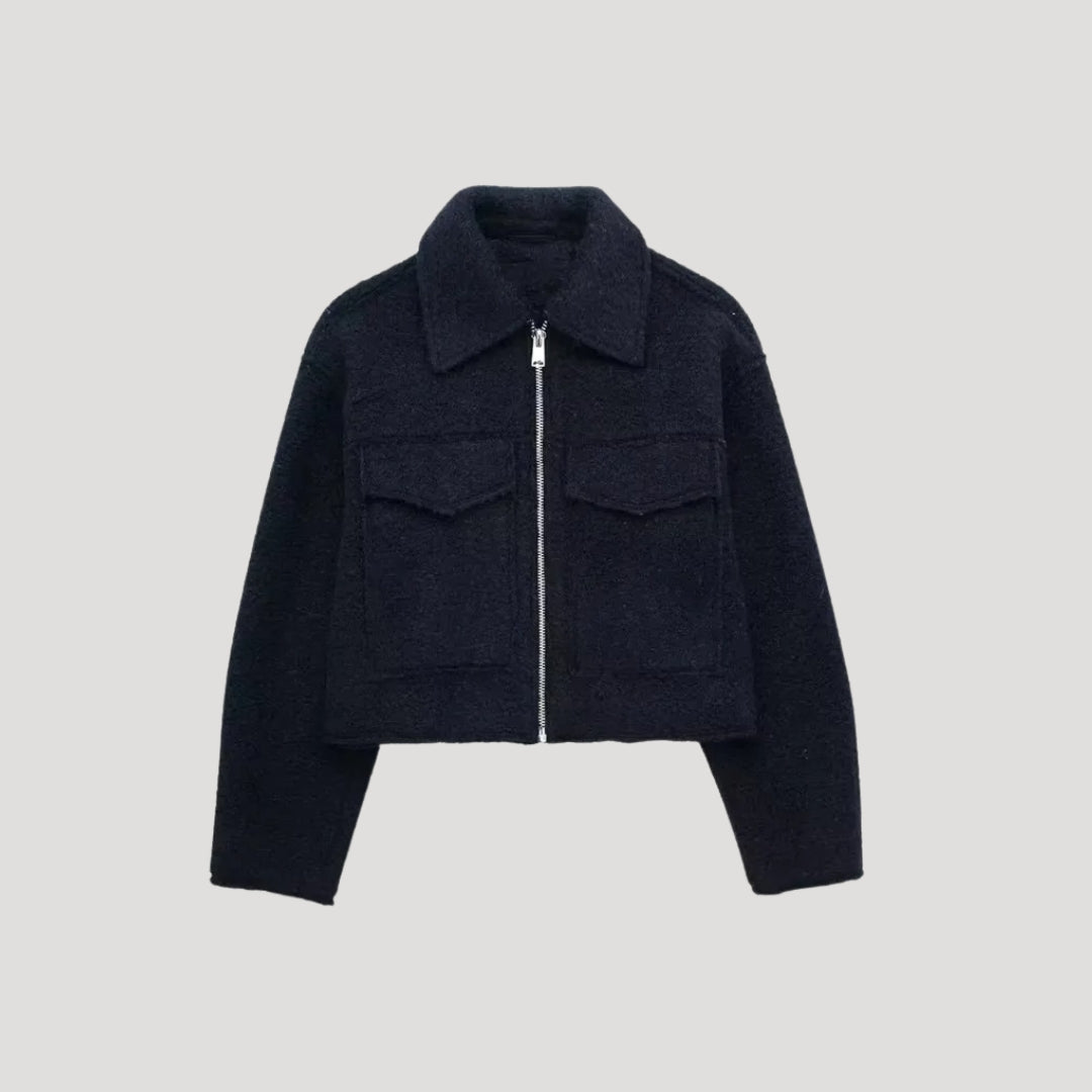 Damen Kurze Winterjacke mit Reißverschluss Modernes Design für kalte Tage 3