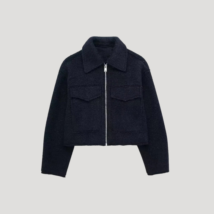 Damen Kurze Winterjacke mit Reißverschluss Modernes Design für kalte Tage 3